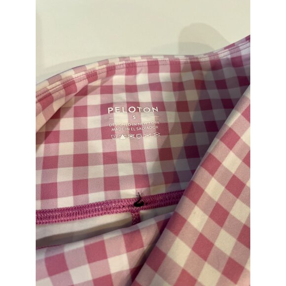 Peloton Pink Gingham High-Waisted Leggings S Womens Activewear - Picture 4 of 6